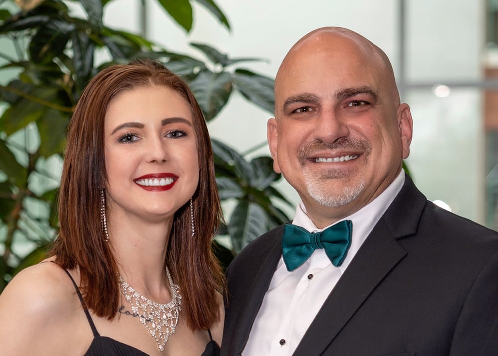Amanda and John Pulley, founders of Pulley Consulting, at a gala event where Amanda delivered a keynote speech on human trafficking.